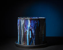 Load image into Gallery viewer, 8.5" Black & Blue Planter