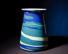 Load image into Gallery viewer, Blue Marbled Vase