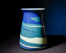 Load image into Gallery viewer, Blue Marbled Vase