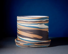 Load image into Gallery viewer, 6" Blue and Black Planter