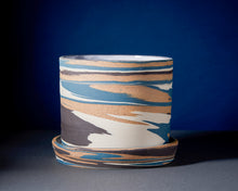 Load image into Gallery viewer, 6" Blue and Black Planter
