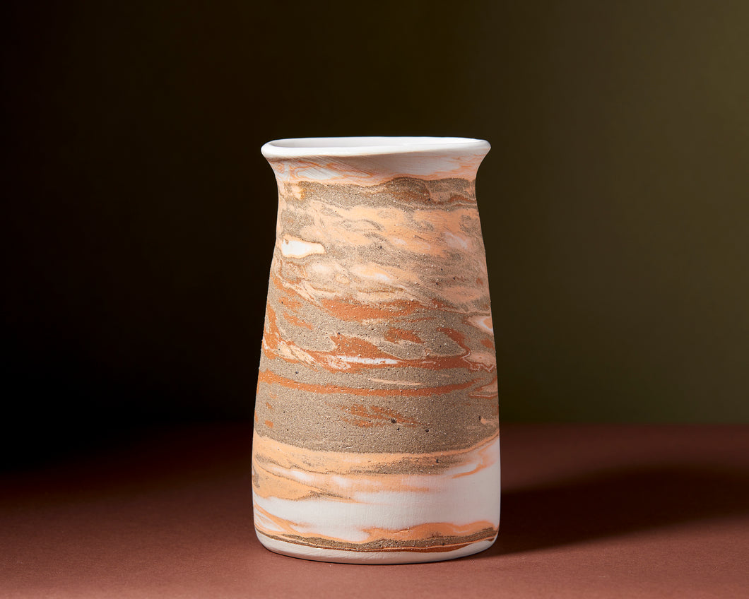 Orange Marbled Vase