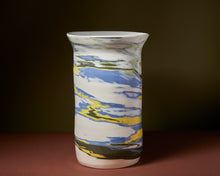 Load image into Gallery viewer, Tall Yellow &amp; Green Vase
