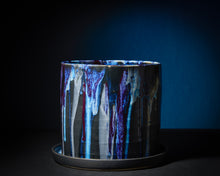 Load image into Gallery viewer, 8.5&quot; Black &amp; Blue Planter
