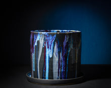 Load image into Gallery viewer, 8.5&quot; Black &amp; Blue Planter
