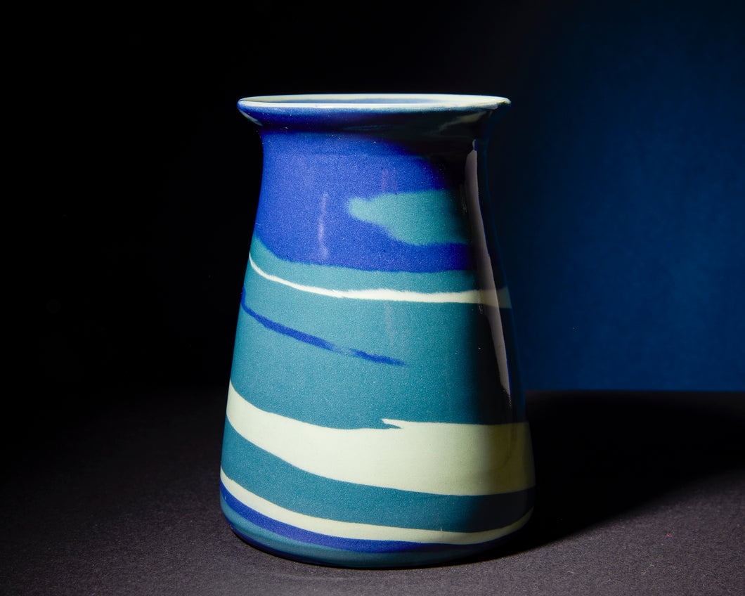 Blue Marbled Vase