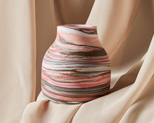 Load image into Gallery viewer, Pink and Brown Marbled Bud Vase
