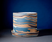 Load image into Gallery viewer, 6&quot; Blue and Black Planter
