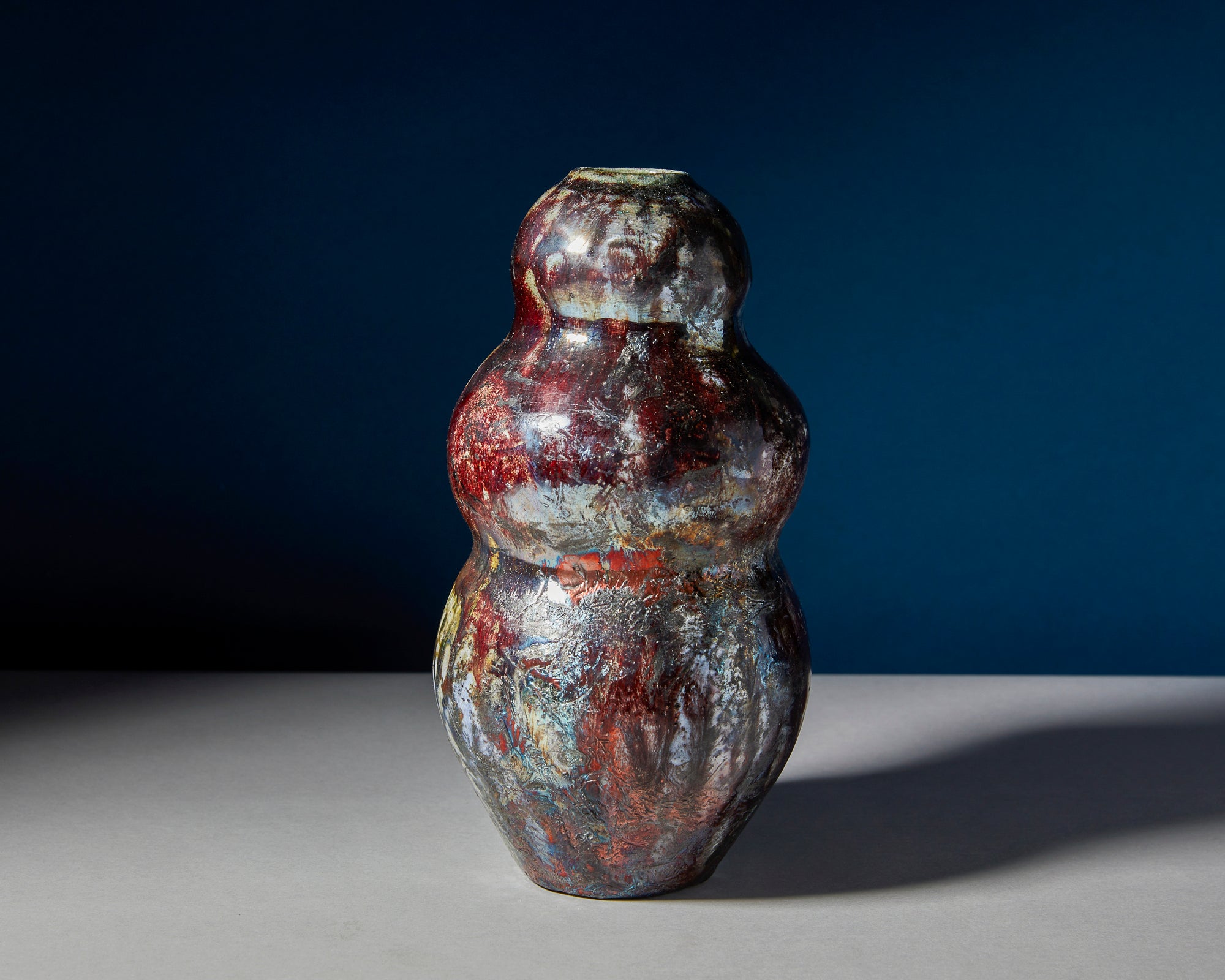 7.9 Inch Limited Edition Raku Pottery Urn 85 Cubic Inches